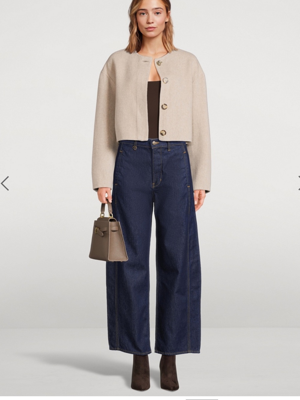 Veronica Beard Ryder High-Rise Barrel Japanese Cotton Indigo Rinse 28